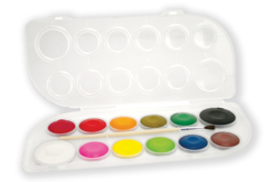 Gouache en pastilles - 12 couleurs - Peinture gouache solide – 10doigts.fr