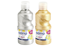 Gouache Giotto métallisée, 250 ml - or et argent - Peinture gouache liquide - 10doigts.fr