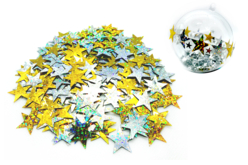 grandes paillettes étoiles (2 cm), assorties or et argent