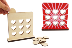 jeux puissance coeur en bois fete des mères - Jeux et Jouets en bois - 10doigts.fr