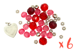 Kit 6 bracelets roses à facettes - Kits clés en main – 10doigts.fr - 2