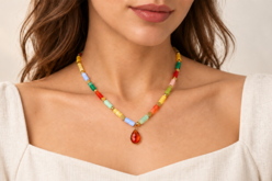 Kit collier marbré fête des mères cadeau - Colliers et chaines - 10doigts.fr