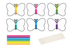 Kit papillons à tisser + tiges en bois - 6 papillons - Kits activités sur papier et carton – 10doigts.fr - 2