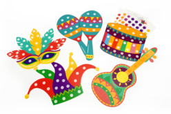 kit Formes Carnaval + gommettes - Kits créatifs Carnaval - Activités manuelles et de bricolage pour Carnaval - 10doigts.fr - 2