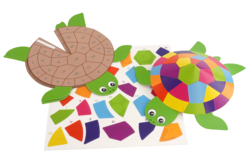 Kit Gommettes au numéro : 4 tortues 3D éducatives - Kits créatifs avec gommettes : le plein d’idées pour les petits artistes - 10doigts.fr