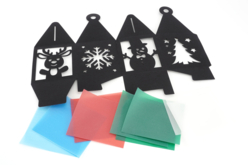 Kit lanternes de Noël en papier vitrail - 4 pièces - Photophores Noël – 10doigts.fr - 2