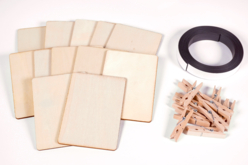 Kit magnets mémo en bois à fabriquer - 12 pièces - Cadres photos en bois – 10doigts.fr - 2