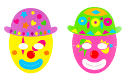 Masques Clown + gommettes - Set de 6 - Masques – 10doigts.fr - 2