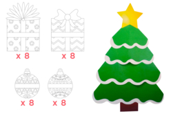 Sapin de Noël géant + 32 formes à colorier - Kits créatifs Noël – 10doigts.fr - 2