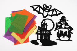 Kit déco d'Halloween en papier vitrail - 6 pièces - Kits créatifs Halloween – 10doigts.fr - 2