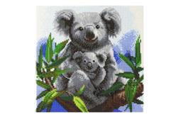 Kit tableau broderie diamant Koala - 30 x 30 cm - Diamond painting – 10doigts.fr