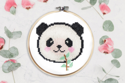 Kit tableau "Peinture Diamant" panda - Diamond painting – 10doigts.fr