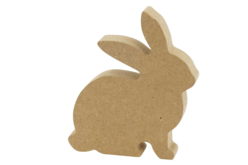 Silhouette lapin à poser en bois - Supports Pâques – 10doigts.fr