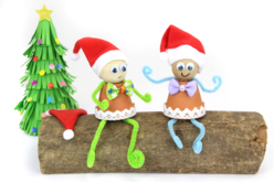 Petits bonnets de père Noël en feutrine - 6 pièces - Petites décorations de Noël – 10doigts.fr - 2