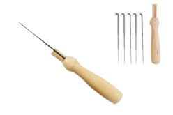 Manche bois + 5 aiguilles laine cardée - Feutrage - Arts plastiques - 10doigts.fr - 2
