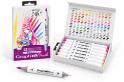 Marqueurs à alcool Graph'it Brush Manga Shojo - 12 couleurs - Feutres à alcool : des couleurs intenses et des dégradés sans traces - 10doigts.fr