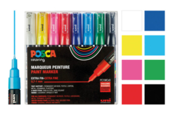 Marqueurs POSCA - couleurs vives assorties - pointes extra fines