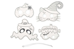 Masques à colorier Halloween - 4 pièces - Masques – 10doigts.fr