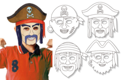 Masques pirates à décorer - Set de 4 - Masques – 10doigts.fr