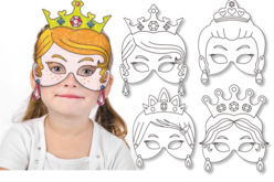 Masques princesses à décorer - Set de 4 - Mardi gras, carnaval – 10doigts.fr