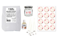 materiel Kit bougies à la fraise - 12 bougies - Livres et Kits Bougies - 10doigts.fr