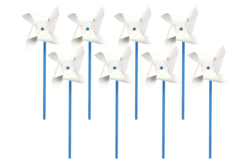 Moulins à vent à décorer - 8 pièces - Supports blancs – 10doigts.fr