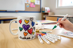 mug maman avec feutre porcelaine - Peinture verre et faïence - 10doigts.fr