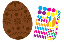 Œufs de Pâques géant couleur chocolat + gommettes - Kits activités de Pâques – 10doigts.fr - 2