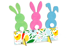 Décorations 3 lapins en bois - 6 pièces - Supports Pâques – 10doigts.fr - 2