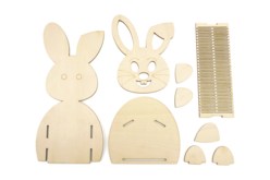 Panier Lapin Bois Assembler - Supports Pâques - 10doigts.fr - 2