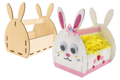 Panier lapin en bois à monter - Supports de Pâques à décorer – 10doigts.fr