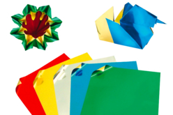 Papier Origami métallisé, format carré - 50 feuilles - Papier métallisé, pailleté – 10doigts.fr