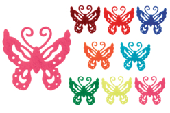 Papillons en feutrine adhésive - 16 stickers - Stickers en Feutrine – 10doigts.fr