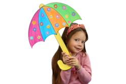 Maxi parapluies en carte forte - 6 pièces - Kits activités sur papier et carton – 10doigts.fr - 2