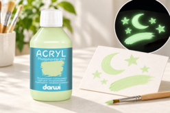 peinture acrylique phosphorescente glow dark 250 ml - Peinture fluo et phosphorescente : de la couleur de jour comme de nuit - 10doigts.fr