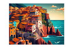 peinture numéro cinque terre - Peinture par numéros - 10doigts.fr