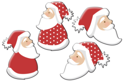 Pères Noël en bois décoré - Set de 8 - Motifs peints – 10doigts.fr