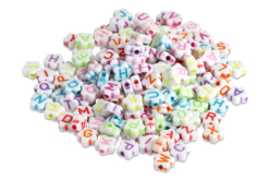 Perles alphabet fleurs - 300 perles - Perles Plastique – 10doigts.fr