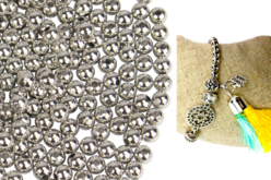 Perles rondes métallisées argentées - 1500 perles - Perles Plastique – 10doigts.fr