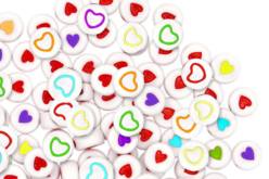 Perles rondes cœur - Environ 300 perles - Perles Acrylique – 10doigts.fr - 2
