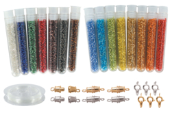 Kit bijoux en perles de rocailles + fil nylon + fermoirs - Perles de rocaille – 10doigts.fr