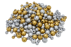 Perles en bois or et argent - 600 perles - Perles Bois – 10doigts.fr