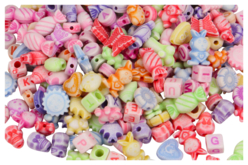 Perles enfantines - 250 perles - Perles en plastique – 10doigts.fr