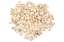 Perles rondes en bois, 0,8 à 2,3 cm x 385 pcs - Perles Bois - 10doigts.fr