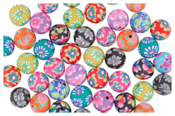 Perles rondes Millefiori - 50 perles - Perles en pâte polymère – 10doigts.fr