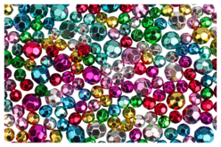 Perles rondes métallisées à facettes - 200 perles - Perles en plastique – 10doigts.fr