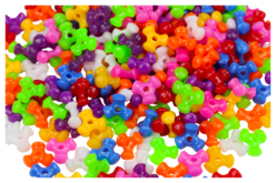 Perles tripodes opaques - 250 perles - Perles en plastique – 10doigts.fr