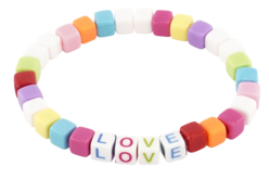 perls cubes bracelet enfants - Perles Couleurs Opaques - 10doigts.fr - 2