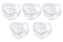 Boites cœur en plastique transparent - 5 pièces - Plastique Transparent – 10doigts.fr