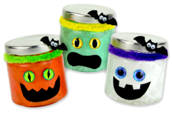 Photophores monstres d'Halloween - Supports en Verre - 10doigts.fr